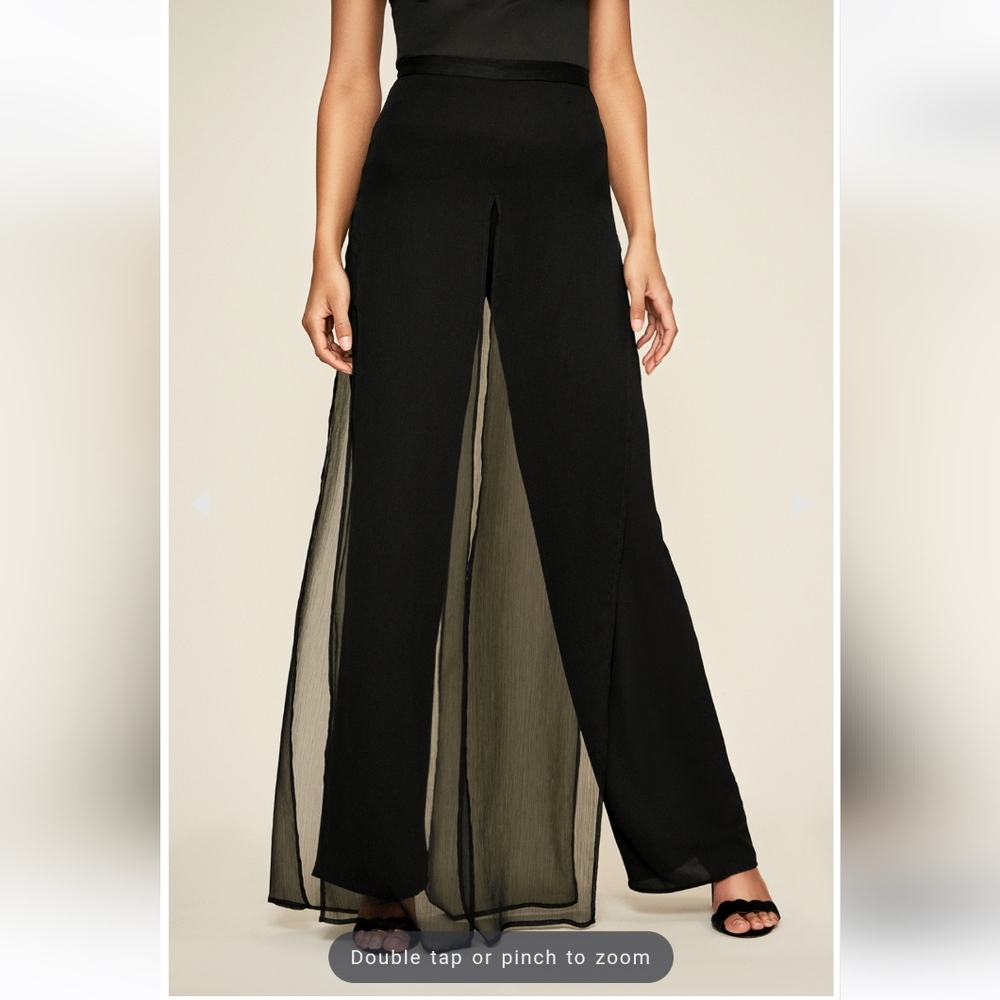 Tadashi Seaton Chiffon Panel Pant, Size 4 - Picture 4 of 14